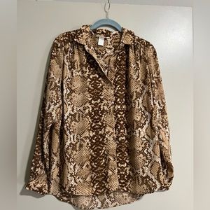 snake skin button down